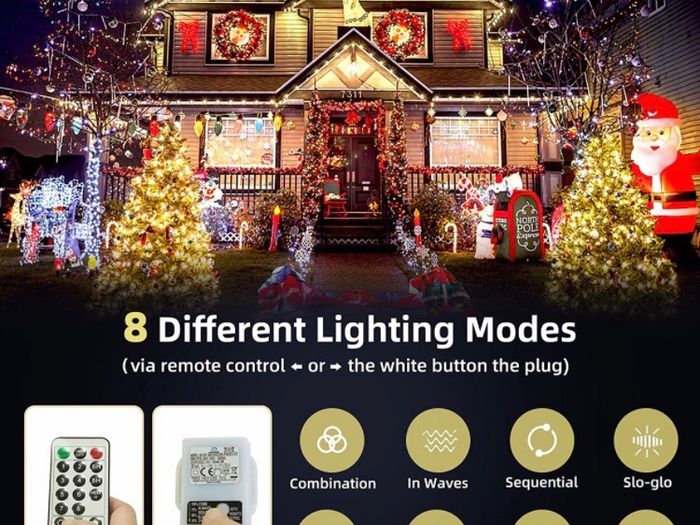 Christmas Lights Outdoor Decorations, Extra Long 120m 1000LED Mains Powered Fairy Lights, Outside Waterproof Plug in String Lights for Xmas Festival Party Holiday Wedding Decor (MULTIPLE COLOURS)