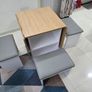 Modular and Wood Finished Dining Table with Stools Image 10