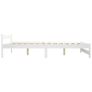 Bed Frame White Solid Pine Wood 120x200 cm Image 3