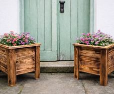 Rustic Handmade Wooden Square Planter Box