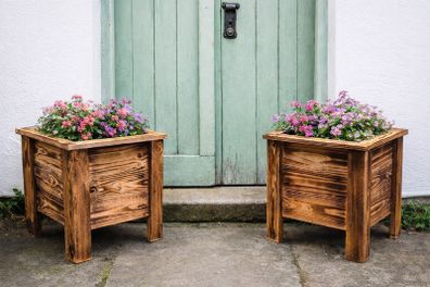 Rustic Handmade Wooden Square Planter Box