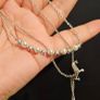 Sumiyaki Pearl and Diamante Double Necklace Image 3