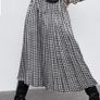 Zara midi black and white box pleated hundstooth skirt XS Image 8