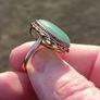 Large 9 Carat Gold Cabochon Jade Ring Image 9