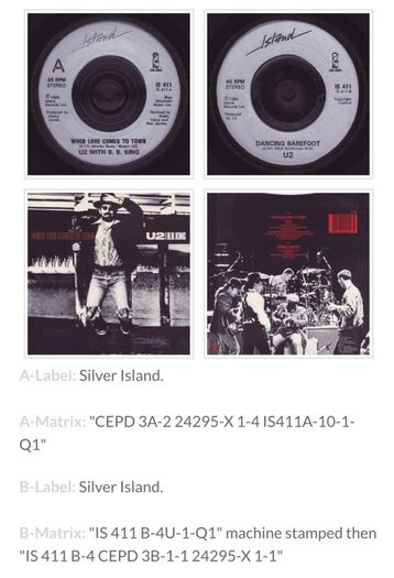 U2 With B.B. King  - When Love Comes To Town UK 7 inch Original Vinyl 1989