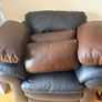 x4 Brown leather cushions 30x55cm Image 6