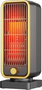 Portable Mini Electric Heater - 900W Energy Efficient Quiet Space Heater, 3 Modes, Tip-Over/Overheat Protection, 45dB Quiet Operation, PTC Ceramic Heater Fan for for Bedroom, Office & Home [Energy Class A]