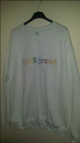 Gildan 100% proud white sweatshirt unisex size L Postage included