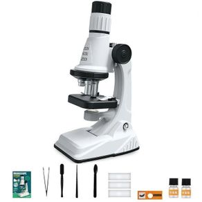 Children Microscope Kit 200x 600x 1200x Biological Science Stem Toy School Home Educational Pocket Microscope with LED Light