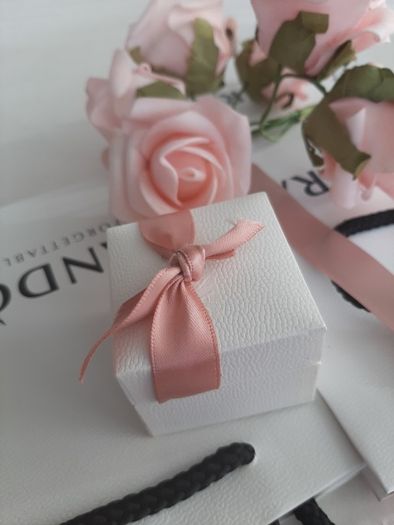 New genuine pandora pink enamel heart ring