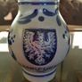 Set of Two Vintage German Salt Glazed stoneware Jugs and a French Fondue or Nibbles Plate. Image 5