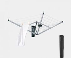 Retractable Washing Line with Protective Fabric Cover (24m) Wall-Mounted Foldaway Clothes Air Dryer