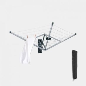 Retractable Washing Line with Protective Fabric Cover (24m) Wall-Mounted Foldaway Clothes Air Dryer