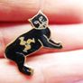 Antique Black Cat Enamel Pin Badge - Isle Of Man Lucky Charm c.1920 Image 4
