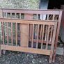 Antique bed ends, teak or mahogany with inlay. Image 5