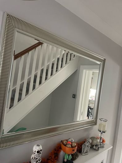 silver large mirror