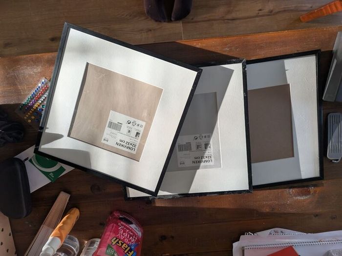 3 x lomviken 32 x 32cm frames Ikea