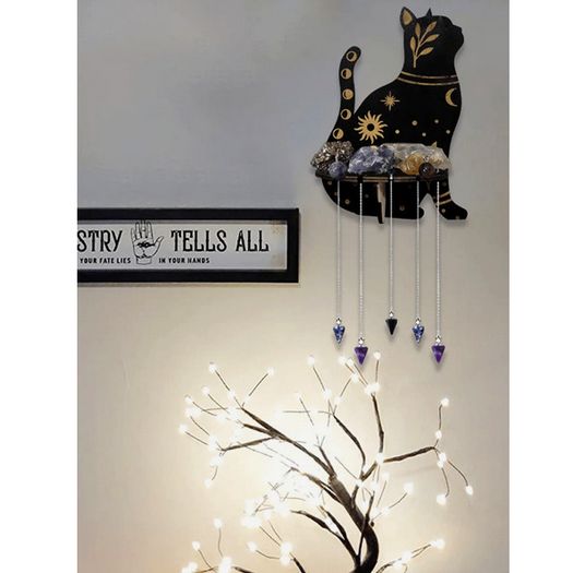 Witchy Cat in Library - house decoration