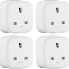 Single Outlet Indoor Wi-Fi Smart Plug, works with Alexa only, 4 Pack, Whit