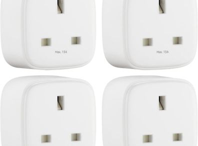 Single Outlet Indoor Wi-Fi Smart Plug, works with Alexa only, 4 Pack, Whit