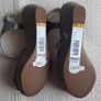 Marks & Spencer Wedge Heel Vintage Style Suede Shoes Size 3 Image 5