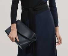 Jaeger Jersey Colour Block Tie Waist Midi Dress
