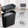 8 Sheet Strip Cut Paper Shredder, A4 Paper, Credit Card and CD/DVD Shredder for Home Use With 13L Wastebasket, Black (FREE POSTAGE) Image 4