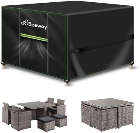 Garden Furniture Cover With Air Vent, Waterproof Patio Rattan Sofa Table Chair Set Cover