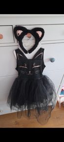 Great Pretenders Black Cat Dress & Headband Set (Size 5-6 YRS)