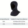 3mm neoprene hood. Diving hood. Diving cap. Wetsuit hood. Thermal hood. Snorkeling hood. Scuba diving hood.  Sizes S/M and L/XL Image 3