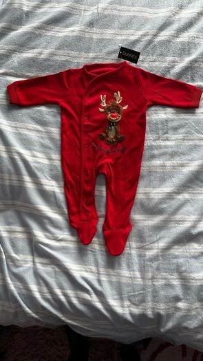 Christmas reindeer babygrow - New