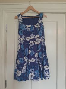 Blue White Dress - Oasis  - Size 12