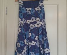Blue White Dress - Oasis  - Size 12