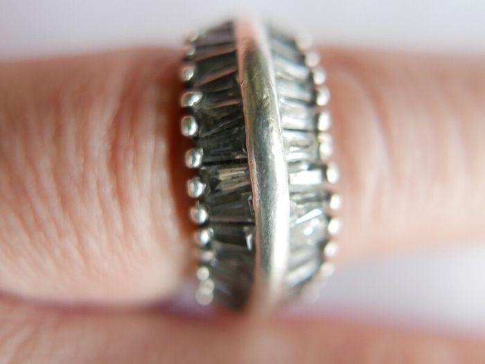 Vintage Cubic Zirconia Sterling Silver 925 Fancy Large Cluster Ring size:O 6,78g