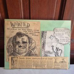 Derek Alder Merrymaker At Large Framed Cartoon Newspaper Collage
