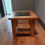 2 oak side tables with glass top Image 3
