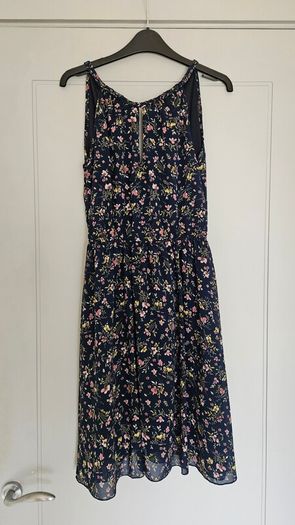 Apricot Floral Navy Dress
