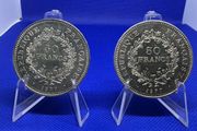 1977 France 50 francs Hercules large coin x 2