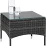 _Polyrattan garden set, 2 chairs and small table with glass top, robust steel frame, various colours (gray) Image 4