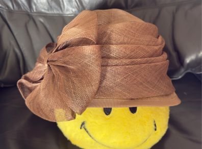 Bronze/brown straw Wedding Hat Mother Of The Bride