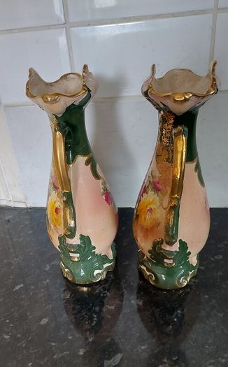 Beautiful pair of antique mantel vases