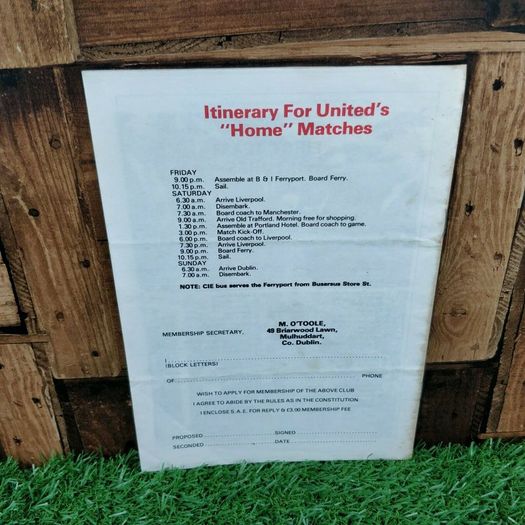 Manchester United Rare Irish Supporters Club Gazette / Programme Vol 1 - No 2