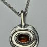 Handmade sterling silver pendant with amber stone Image 2