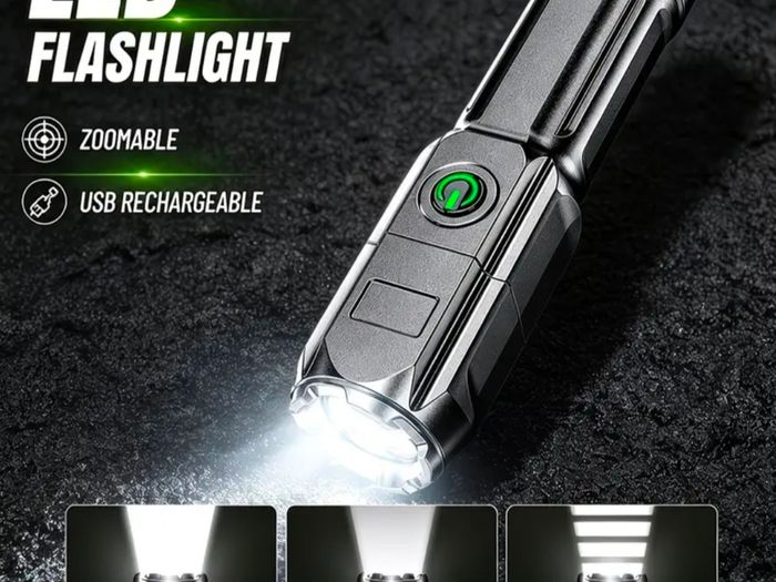 Mini usb rechargeable torch in box w/cable