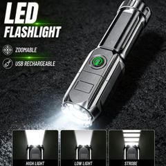 Mini usb rechargeable torch in box w/cable
