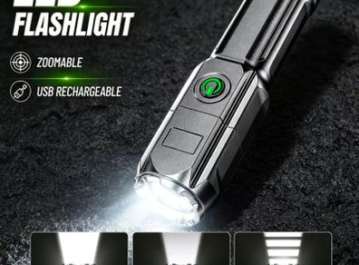 Mini usb rechargeable torch in box w/cable