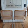 Pair of Mid-Century Modern Cesca Style Wicker & Chrome Dining Chairs Image 2
