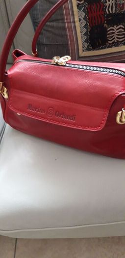Marino Orlandi Genuine Italian Cherry Red Leather Shoulder/Hand Bag
