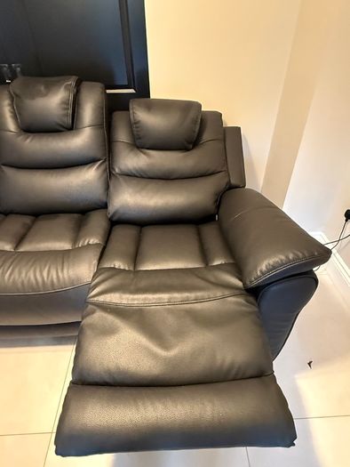 Black leather electric recliner sofa - Emily 3 seater Harvey Norman