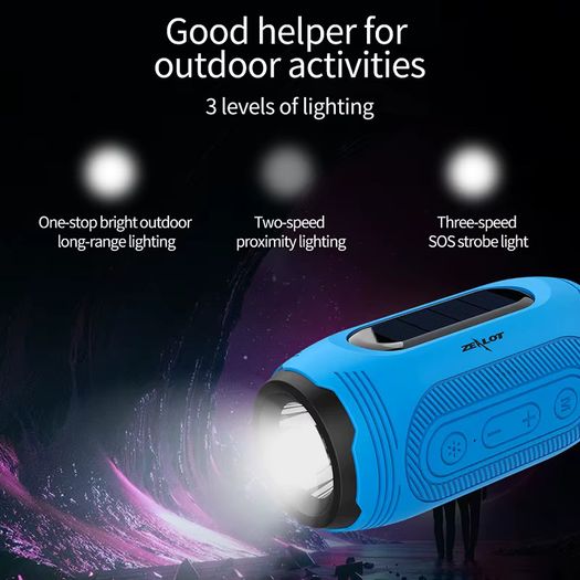 Cycle or Electric Bike Bluetooth Speaker Plus Torch Plus Solar Charging Rechargeable